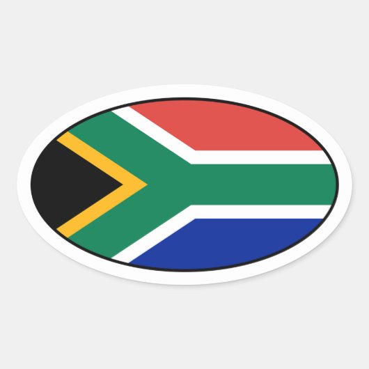 Zuid-Afrika Vlag Oval Sticker (Voorkant)