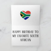 Zuid-Afrika Vlag Patriotic Birthday Kaart (Binnen)