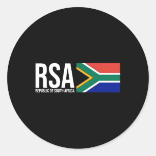Zuid-Afrika Vlag RSA Atletische Sport Jersey Stijl Ronde Sticker