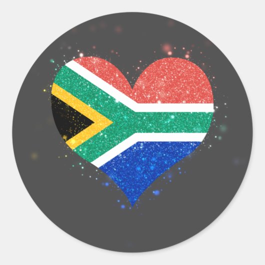 Zuid-Afrika Vlag Shining Uniek Ronde Sticker (Voorkant)