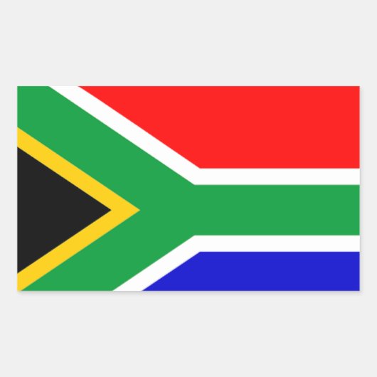 Zuid-Afrika: Vlag van Zuid-Afrika Rechthoekige Sticker (Voorkant)
