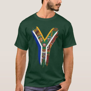 Zuid-Afrika Vlag Wilde Levens Borstel Streek Ontwe T-shirt