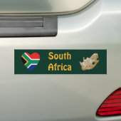 Zuid-Afrika Vlaggenhuis + Kaart Bumpersticker (Op auto)