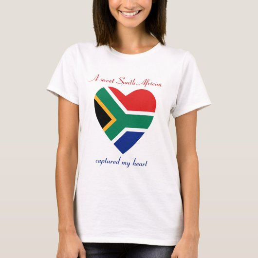Zuid-Afrika Vlaggenliefje T-Shirt (Voorkant)