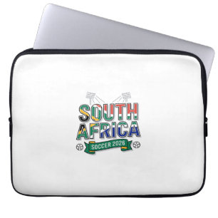 Zuid-Afrika Voetbal 2026 Voetbal Vet Land Typog Laptop Sleeve