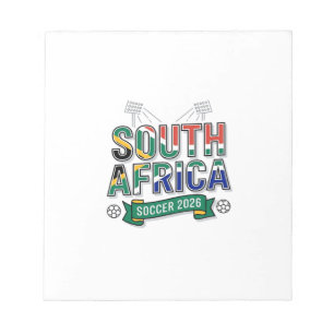 Zuid-Afrika Voetbal 2026 Voetbal Vet Land Typog Notitieblok