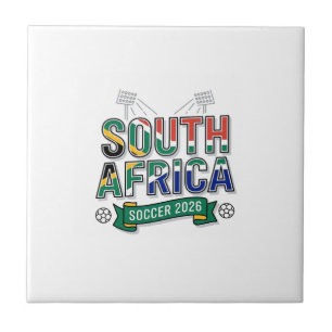 Zuid-Afrika Voetbal 2026 Voetbal Vet Land Typog Tegeltje