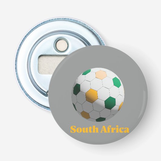 Zuid-Afrika Voetbal Button Flesopener (Voorkant)