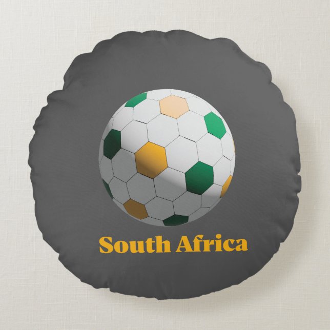 Zuid-Afrika Voetbal Rond Kussen (Voorkant)