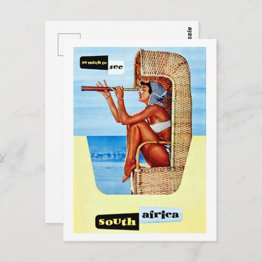 Zuid-Afrika, vrouw met dourbin, , reizen Briefkaart (Voorkant / Achterkant)