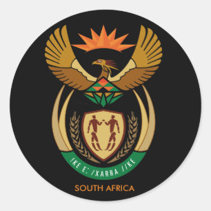 Zuid-Afrika Wapenschild Classic Ronde Sticker