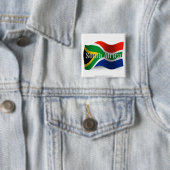 Zuid-Afrika Wavevlag Vierkante Button 5,1 Cm (In situ)