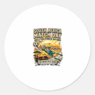 Zuid-Afrika Wedstrijd Dag Skelet Aanvaller Naties  Ronde Sticker