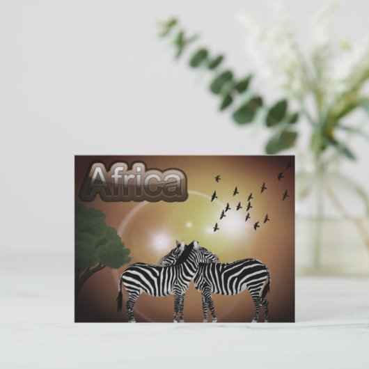 Zuid-Afrika  Zebra reizen Briefkaart (Staand voorkant)