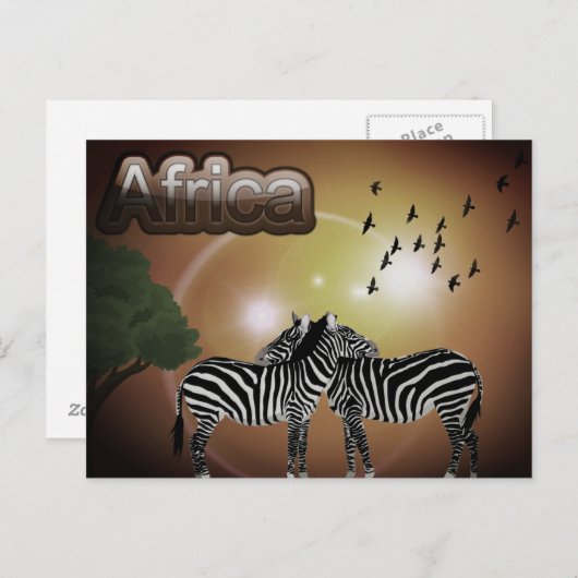 Zuid-Afrika  Zebra reizen Briefkaart (Voorkant / Achterkant)