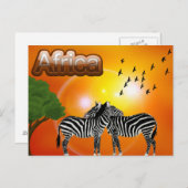 Zuid-Afrika Zebra reizen Briefkaart (Voorkant / Achterkant)