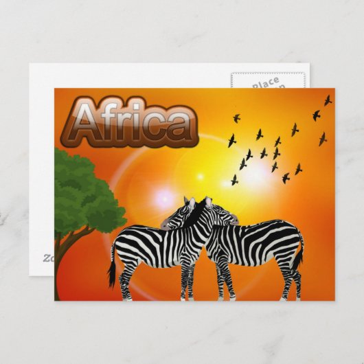 Zuid-Afrika  Zebra reizen Briefkaart (Voorkant / Achterkant)