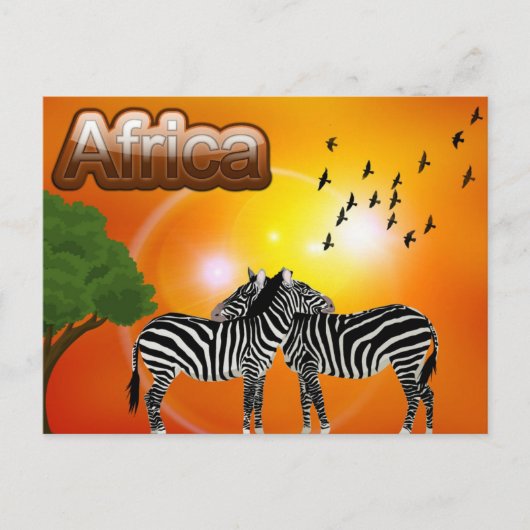 Zuid-Afrika Zebra reizen Briefkaart (Voorkant)