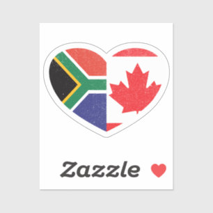 Zuid-Afrika Zuid-Afrikaans Canada Canadees Hart Sticker