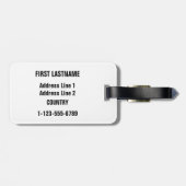 Zuid-Afrikaans aangepast bagagelabel (Achterkant horizontaal)