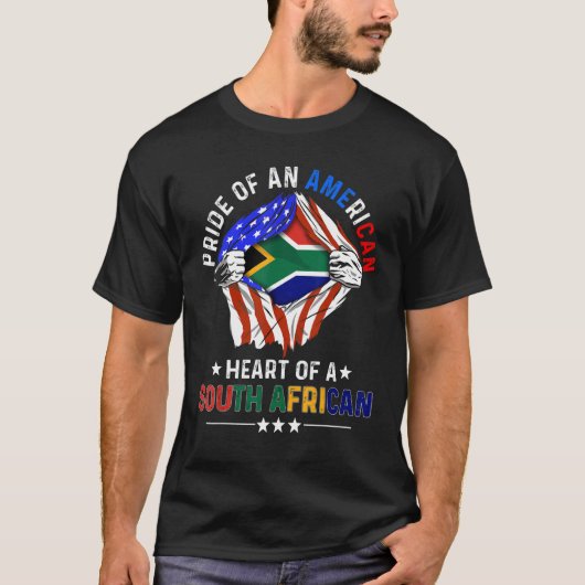 Zuid-Afrikaans-Amerikaans Pride Foreign Afric T-shirt (Voorkant)