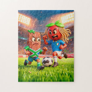 Zuid-Afrikaanse biltong versus Italiaanse spaghett Legpuzzel