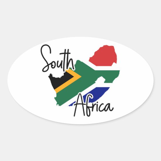 Zuid-Afrikaanse kaart Ovale Sticker (Voorkant)