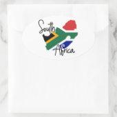 Zuid-Afrikaanse kaart Ovale Sticker (Tas)