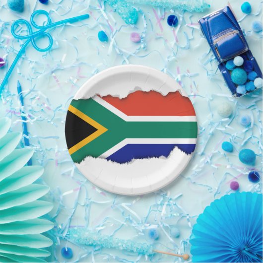Zuid-Afrikaanse vlag Papieren Bordje (Feest)