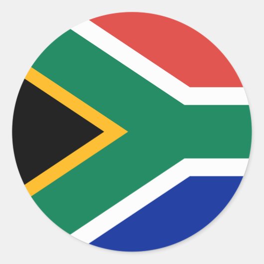 Zuid-Afrikaanse vlag Ronde Sticker (Voorkant)