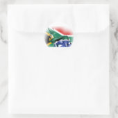 Zuid-Afrikaanse vlag van Springbock Ronde Sticker (Tas)