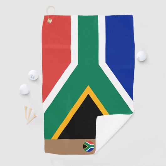 Zuid-Afrikaanse vlag & Zuid-Afrika monogramme Golf Golfhanddoek (Insitu)