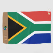 Zuid-Afrikaanse vlag & Zuid-Afrika monogramme Golf Golfhanddoek (Horizontaal)