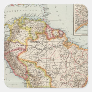 Zuid-Amerika 2 Vierkante Sticker