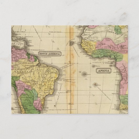Zuid-Amerika, Afrika Briefkaart (Voorkant)