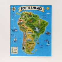 Zuid-Amerika Educatieve Landkaart Legpuzzel voor K