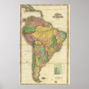 Zuid-Amerika in 1823 Poster