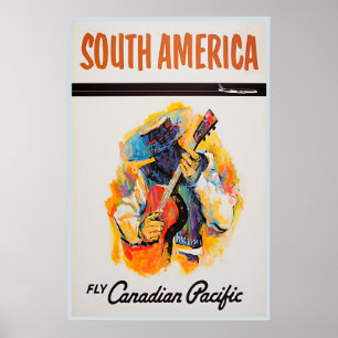 Zuid-Amerika Kunst Canadese Stille Oceaan Reispost Poster