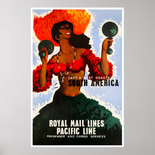 Zuid-Amerika Kunst Royal Mail Lines Reisposter Poster