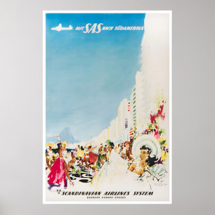 Zuid-Amerika Kunst SAS Reisposter Print