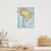 ZUID-AMERIKA: MAP, c1890 Poster (Keuken)