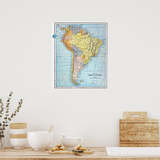 ZUID-AMERIKA: MAP, c1890 Poster (Keuken)