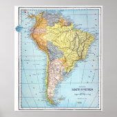 ZUID-AMERIKA: MAP, c1890 Poster (Voorkant)