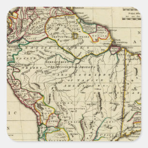 Zuid-Amerika met grenzen Vierkante Sticker