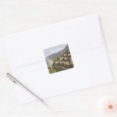 Zuid-Amerika, Peru, Machu Picchu. Rainbogen over Vierkante Sticker (Envelop)