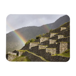 Zuid-Amerika, Peru, Machu Picchu. Regenbogen boven Magneet