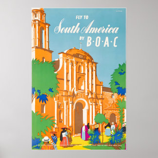 Zuid-Amerika Poster BOAC Reis Kunst Zuid-Amerika