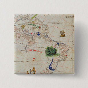 Zuid-Amerika Vierkante Button 5,1 Cm