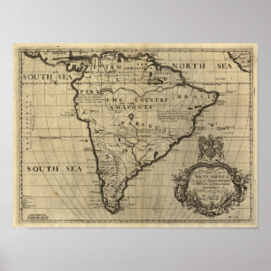  Zuid-Amerikaanse kaart, 1690 (circa) Poster