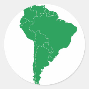 Zuid-Amerikaanse kaart Ronde Sticker